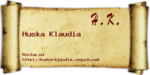 Huska Klaudia névjegykártya